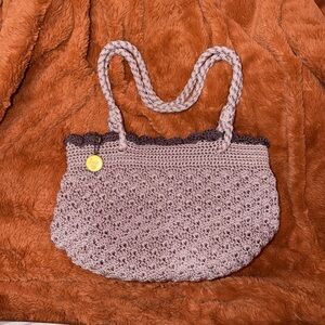 Lina Crochet Shoulder Bag Pre-Loved Purple Scallop Trim